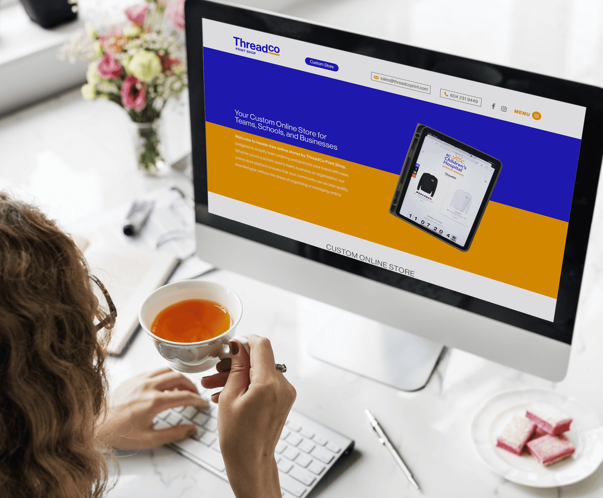 ThreadCo online store on a laptop
