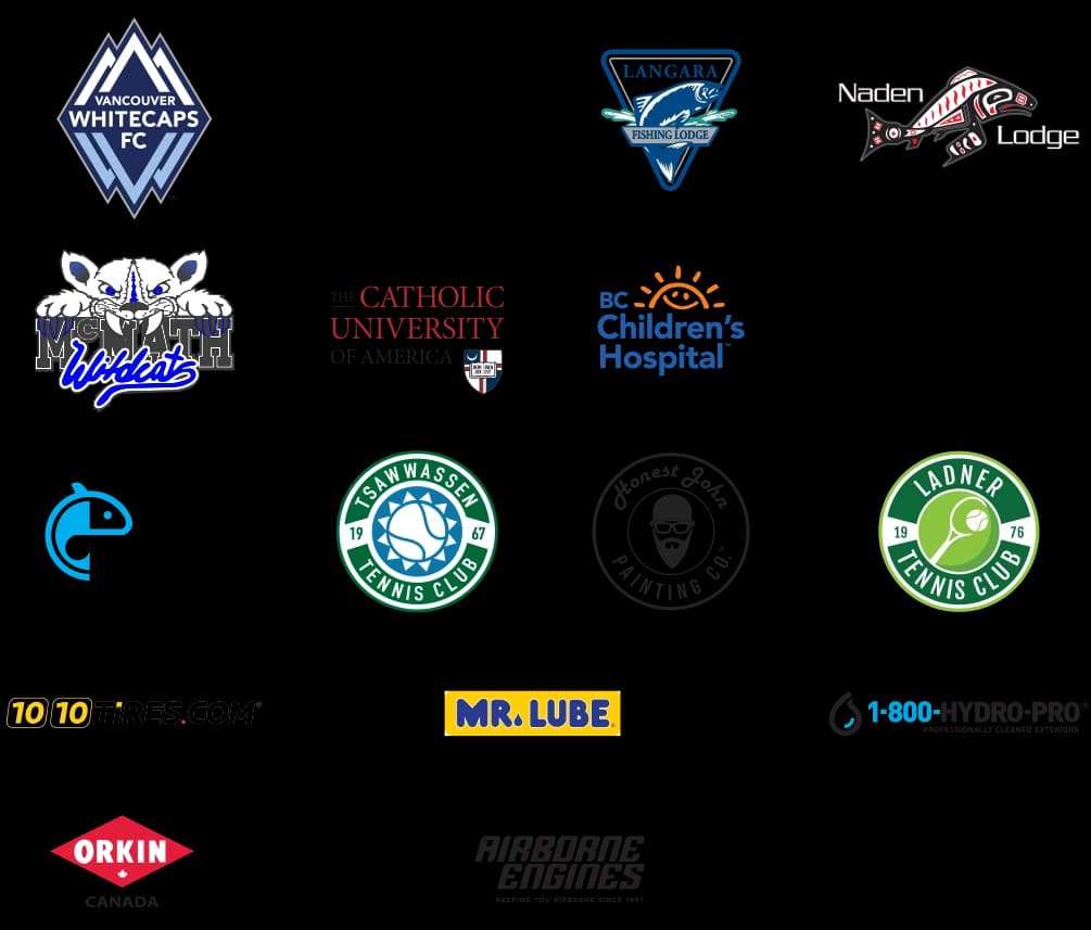 Logos of ThreadCo clients across Vancouver, Burnaby, Coquitlam and Richmond