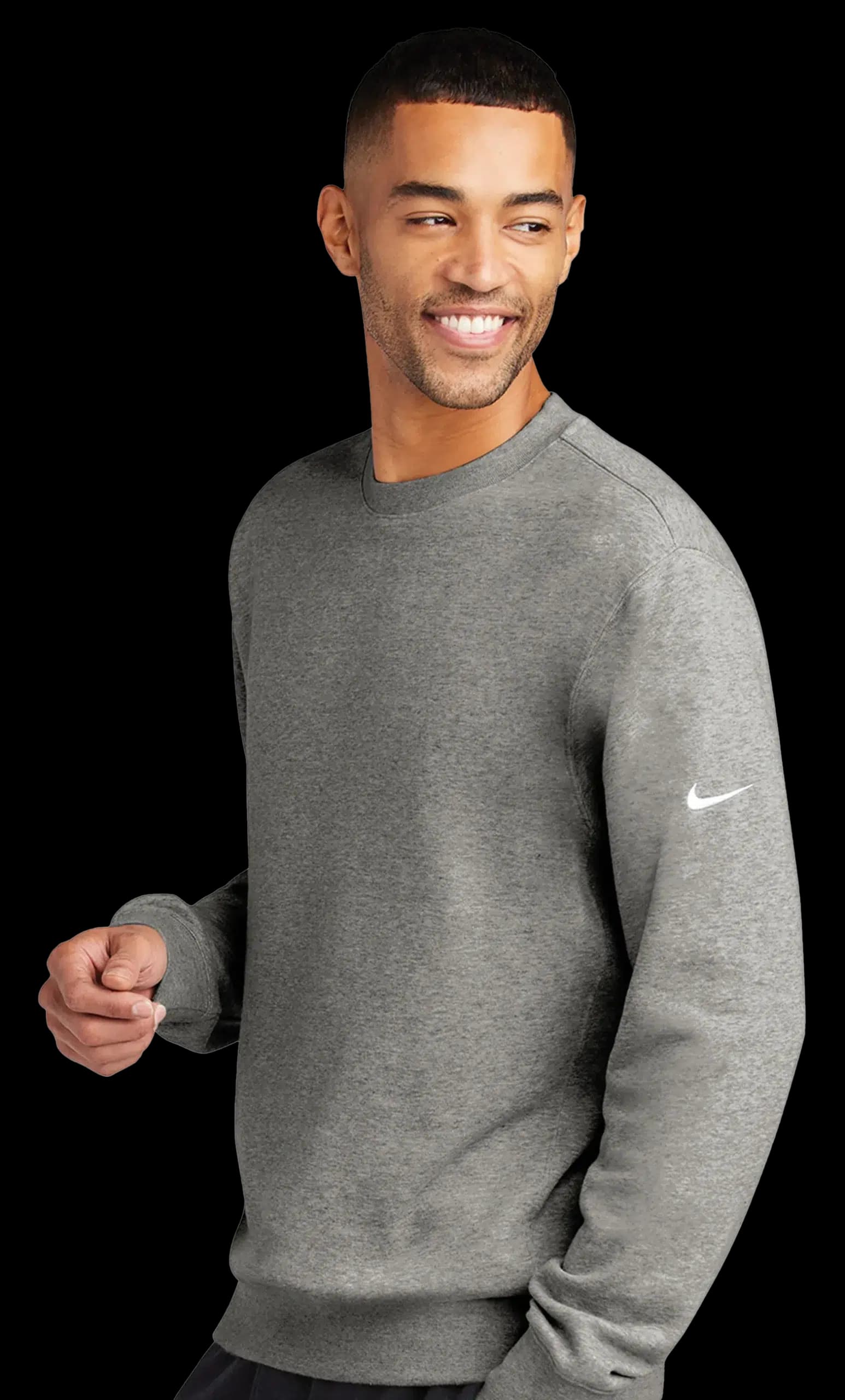 Custom Nike Club Swoosh Crew — crewneck for printing and embroidery