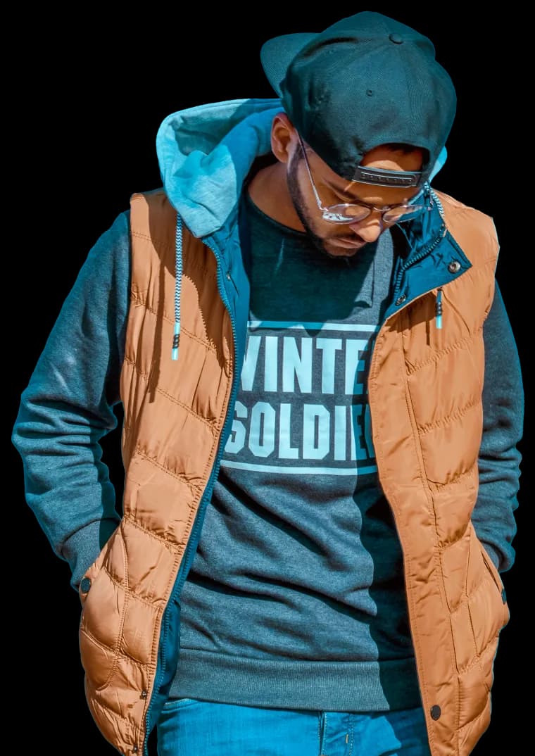 Model in custom ThreadCo apparel